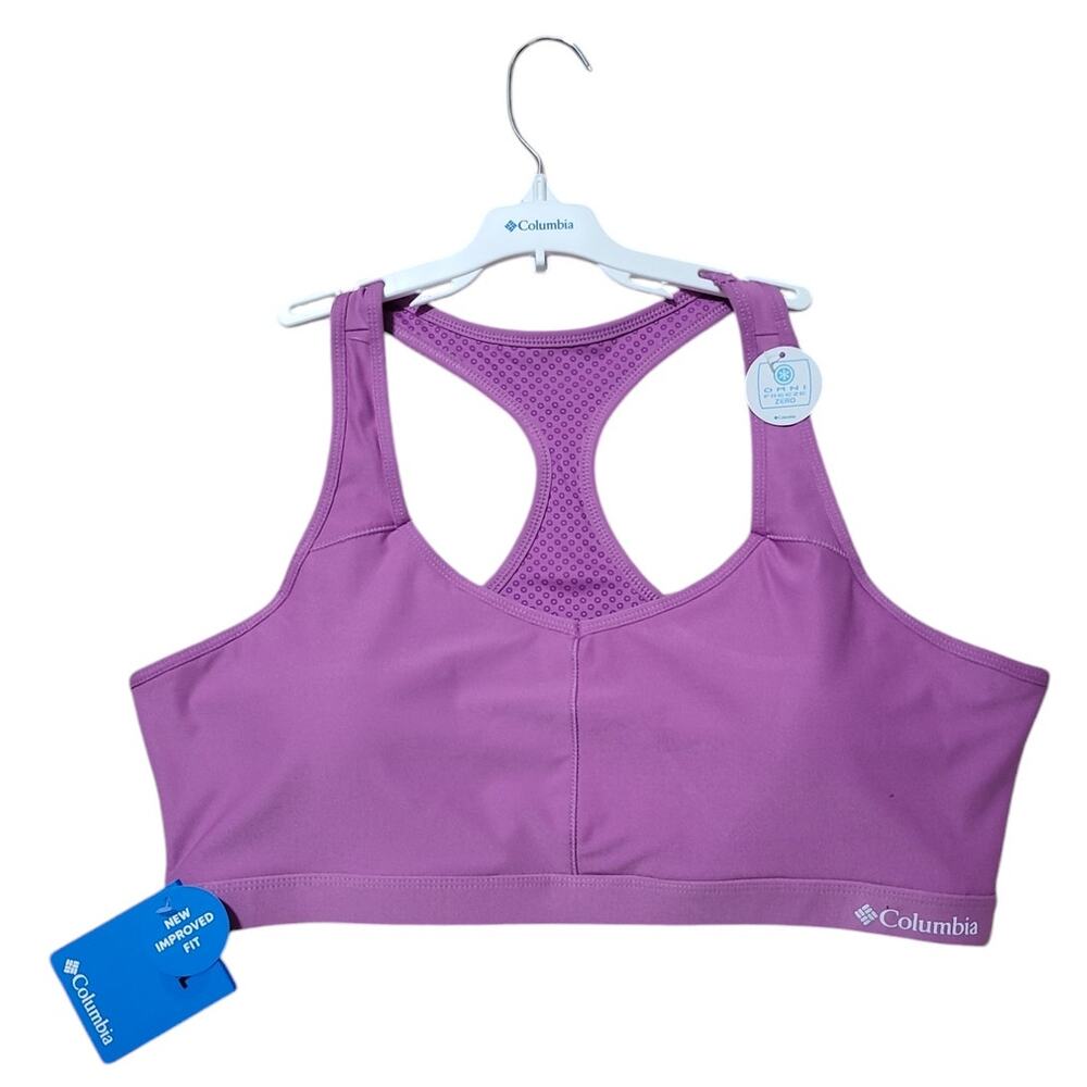 Columbia Sports Bra, Women's XL, Purple, OFZ Racer Back High Impact Training